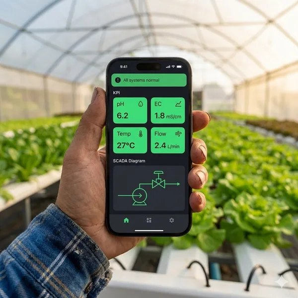 Dashboard SCADA en telefono